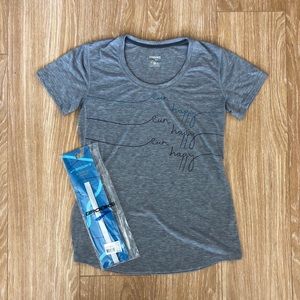New Grey Run Happy Brooks tee and headband